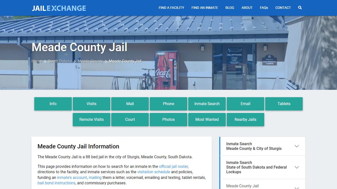 Meade County Jail, SD Inmate Search, Information